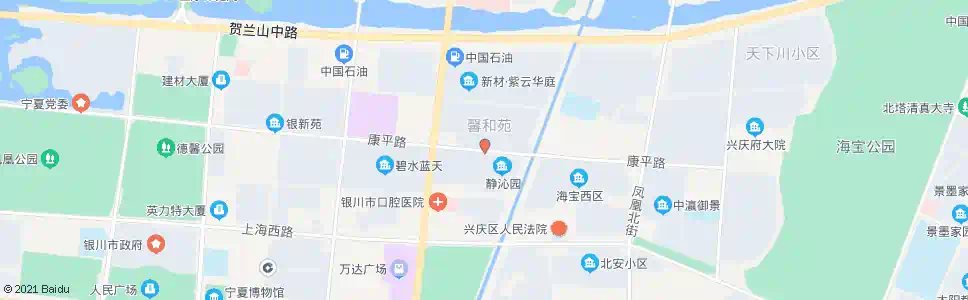 银川康平路正源街口_公交站地图_银川公交_妙搜公交查询2024