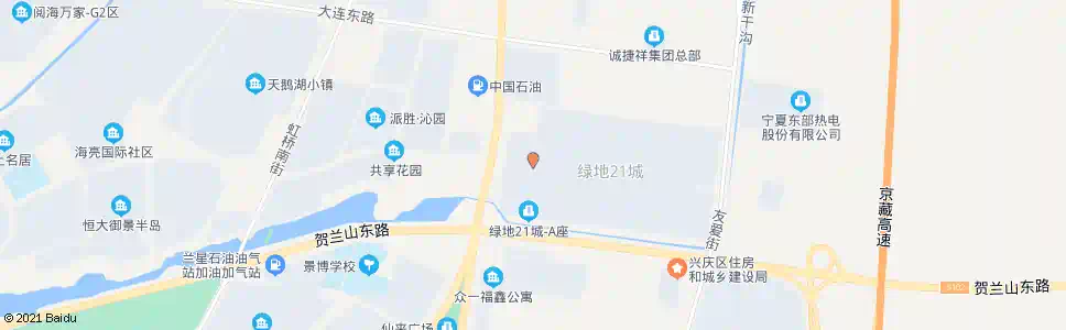 银川绿地21城_公交站地图_银川公交_妙搜公交查询2024