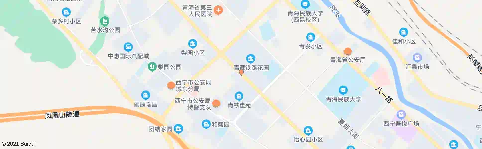 西宁青藏铁路花园_公交站地图_西宁公交_妙搜公交查询2024