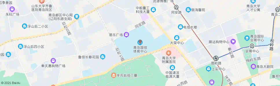 青岛国信体育馆东站_公交站地图_青岛公交_妙搜公交查询2024