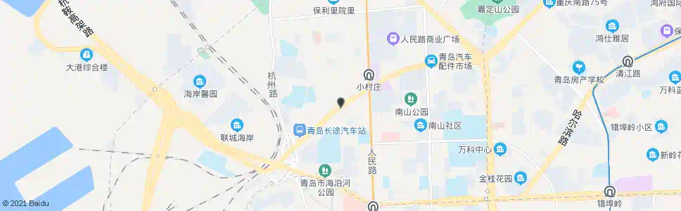 青岛小村庄西_公交站地图_青岛公交_妙搜公交查询2024