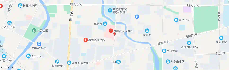 潍坊人民医院东门_公交站地图_潍坊公交_妙搜公交查询2024