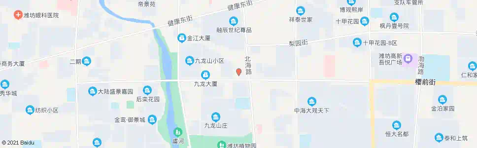 潍坊樱前街北海路口(唐宁府)_公交站地图_潍坊公交_妙搜公交查询2024