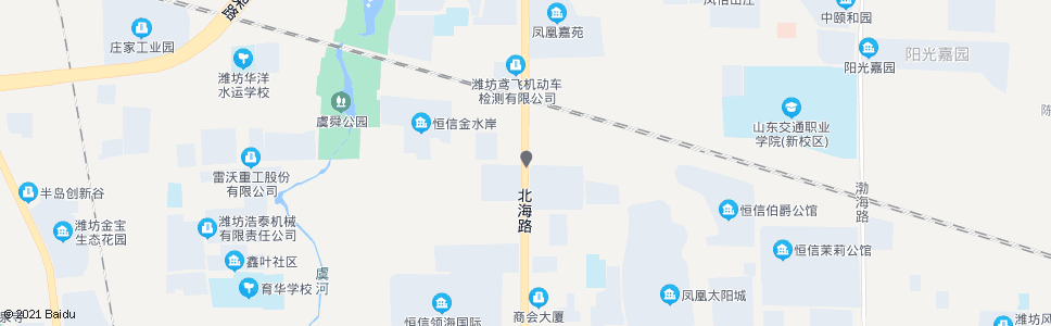 潍坊凤凰彩印厂(北海路金山街路口)_公交站地图_潍坊公交_妙搜公交查询2024