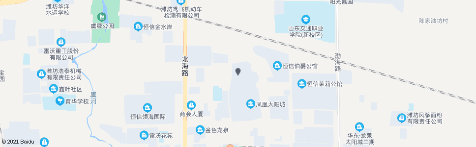 潍坊北海路金山街路口(凤凰太阳城2期庞庭)_公交站地图_潍坊公交_妙搜公交查询2024