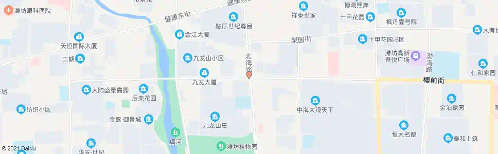 潍坊北海路樱前街路口_公交站地图_潍坊公交_妙搜公交查询2024