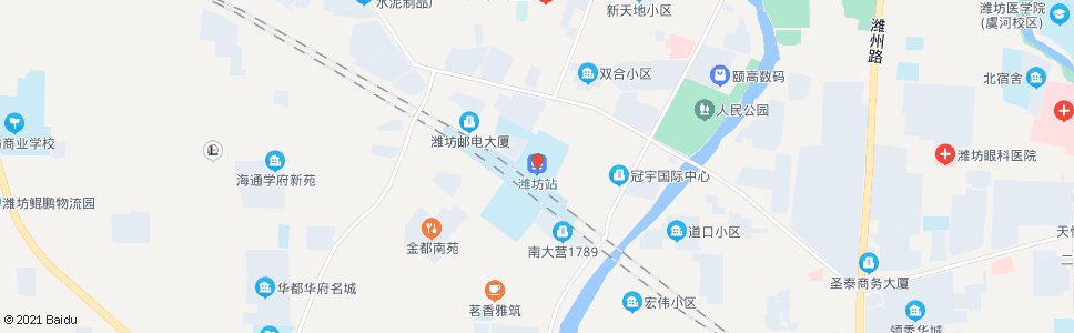 潍坊火车站(机电公司)_公交站地图_潍坊公交_妙搜公交查询2024