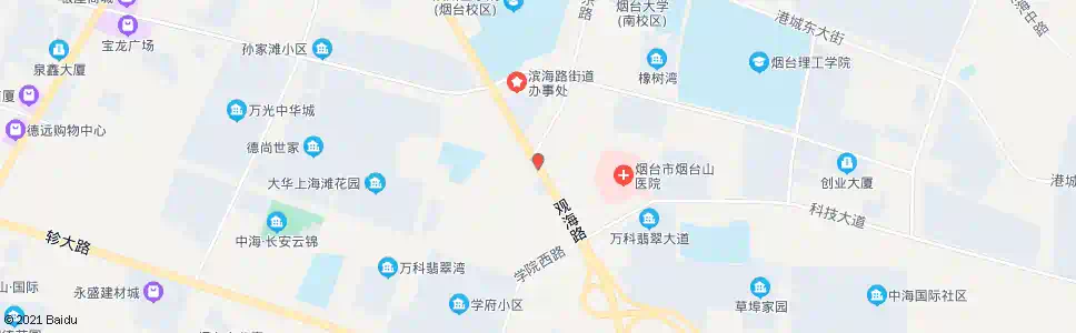 烟台上海滩花园_公交站地图_烟台公交_妙搜公交查询2024