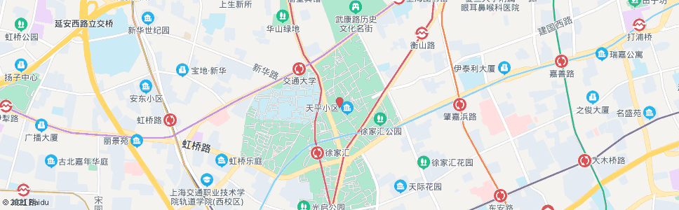 上海天平路广元路_公交站地图_上海公交_妙搜公交查询2024