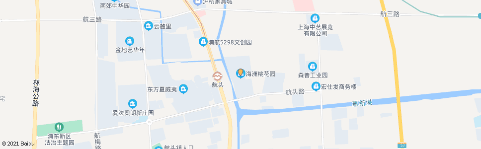 上海航头路(海州桃花园)_公交站地图_上海公交_妙搜公交查询2024