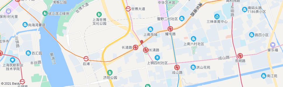 上海耀华路长清路_公交站地图_上海公交_妙搜公交查询2024