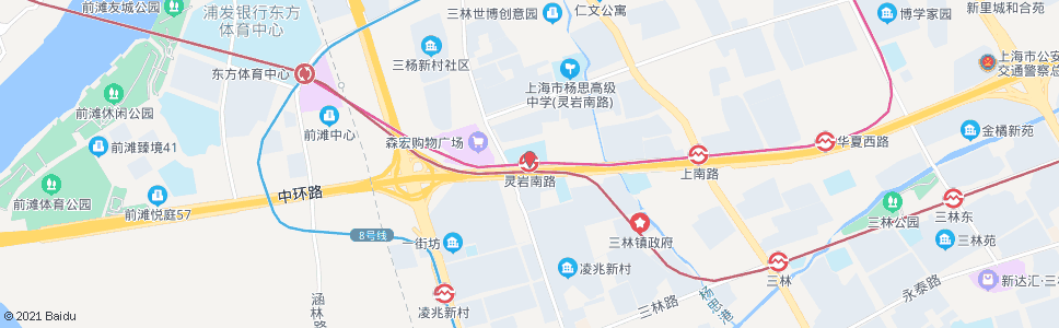 上海灵岩南路站_公交站地图_上海公交_妙搜公交查询2024