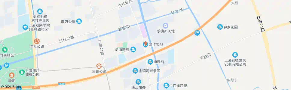 上海浦江宝邸_公交站地图_上海公交_妙搜公交查询2024