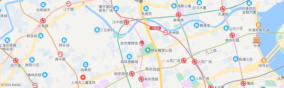 上海自然博物馆站_公交站地图_上海公交_妙搜公交查询2024