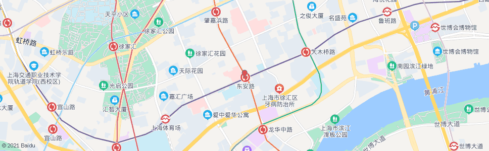 上海东安路站_公交站地图_上海公交_妙搜公交查询2024