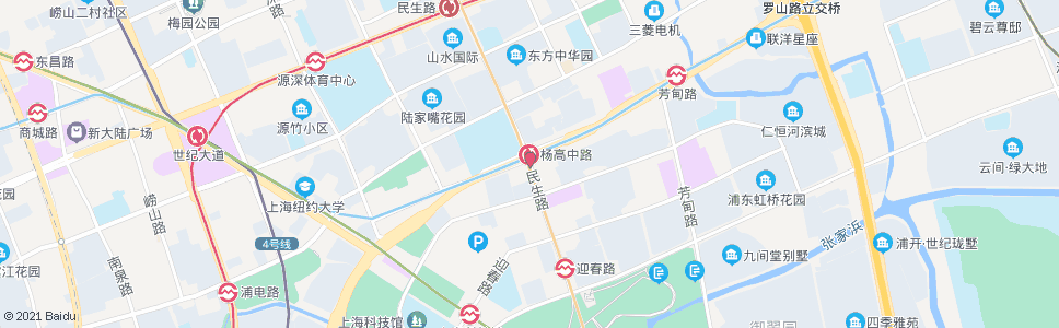 上海杨高中路站_公交站地图_上海公交_妙搜公交查询2024