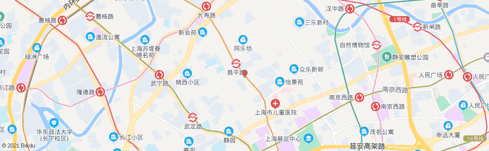 上海常德路康定路_公交站地图_上海公交_妙搜公交查询2024