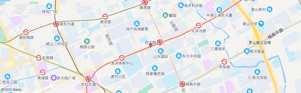 上海张杨路民生路_公交站地图_上海公交_妙搜公交查询2024