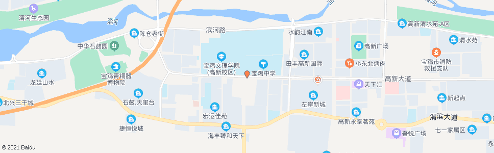 宝鸡宝鸡文理学院东区招呼站_公交站地图_宝鸡公交_妙搜公交查询2024