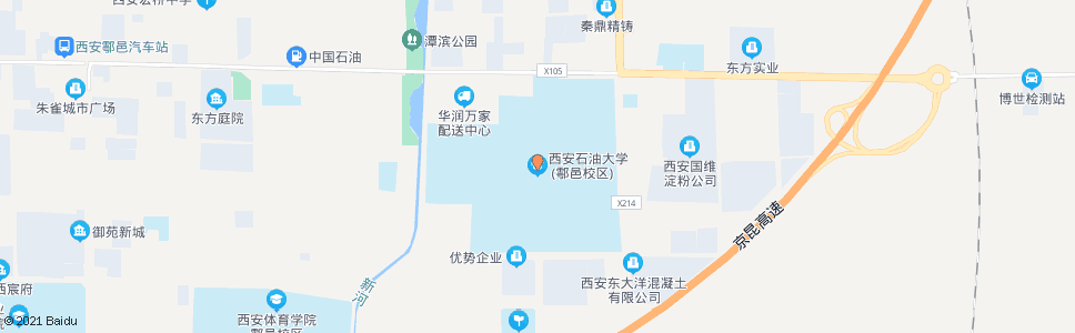西安石油大学户县校区_公交站地图_西安公交_妙搜公交查询2024