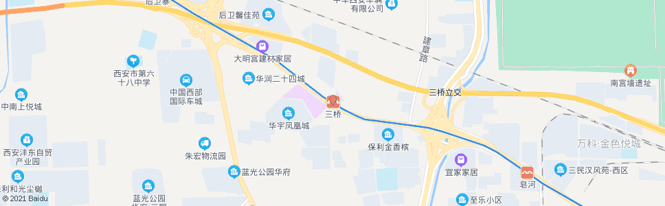 西安三桥_公交站地图_西安公交_妙搜公交查询2024