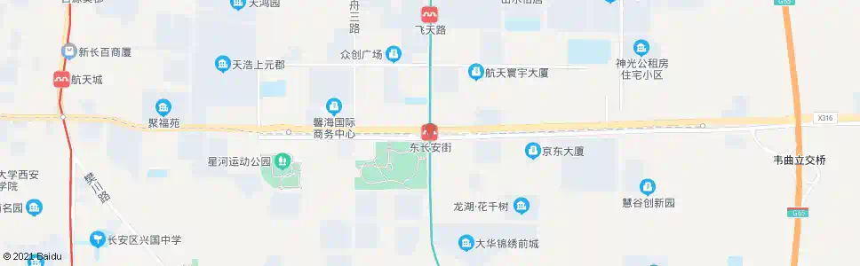 西安东长安街中段_公交站地图_西安公交_妙搜公交查询2024