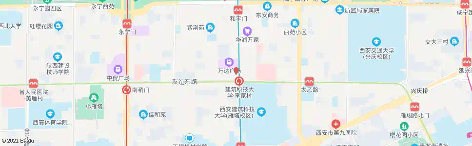 西安李家村_公交站地图_西安公交_妙搜公交查询2024