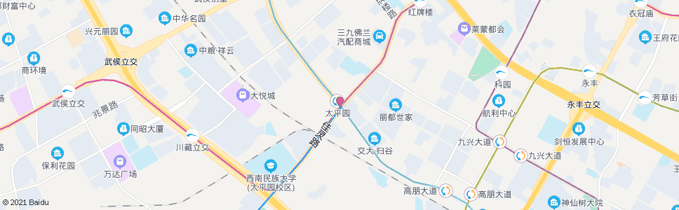 成都地铁太平园站_公交站地图_成都公交_妙搜公交查询2024