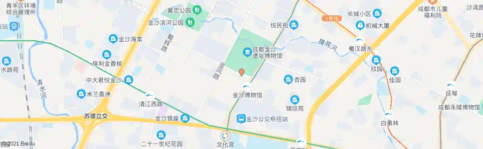 成都金沙遗址_公交站地图_成都公交_妙搜公交查询2024