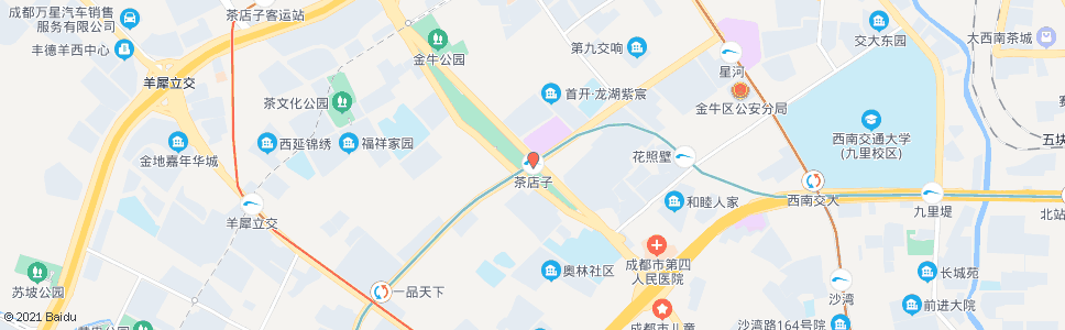 成都茶店子路口_公交站地图_成都公交_妙搜公交查询2024