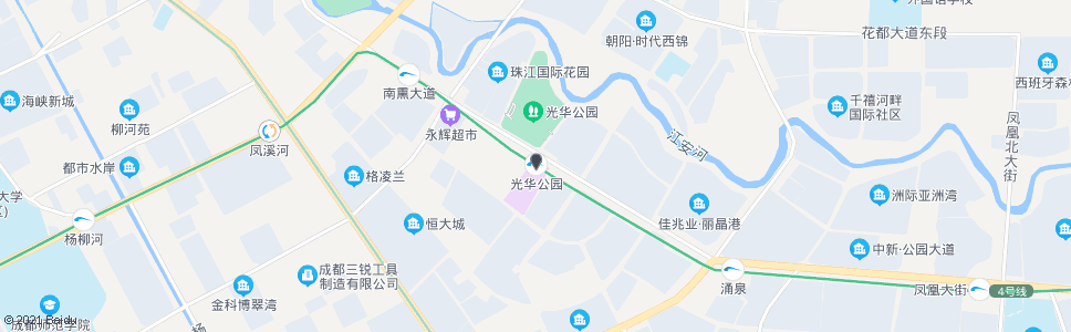 成都光华公园站_公交站地图_成都公交_妙搜公交查询2024