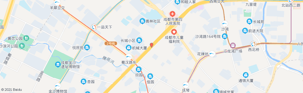成都二环蜀汉路口北_公交站地图_成都公交_妙搜公交查询2024