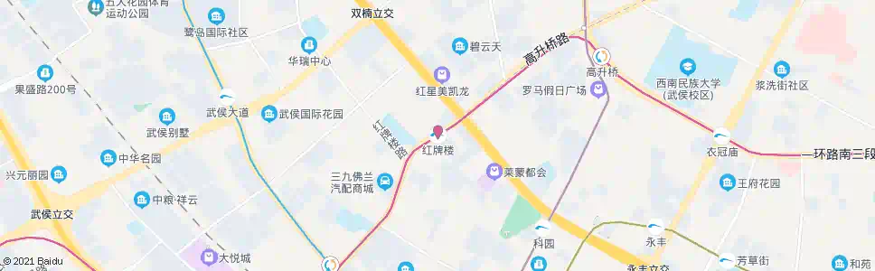 成都地铁红牌楼站_公交站地图_成都公交_妙搜公交查询2024