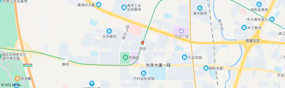 成都中坝村四队_公交站地图_成都公交_妙搜公交查询2024