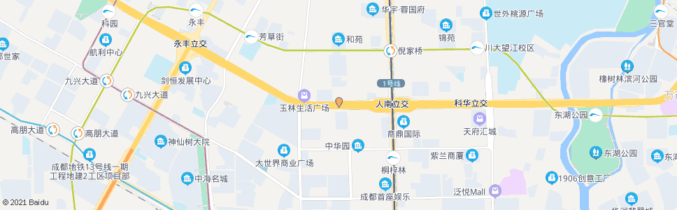 成都人南立交桥西_公交站地图_成都公交_妙搜公交查询2024