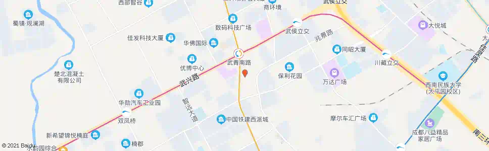 成都武侯大道铁佛段中_公交站地图_成都公交_妙搜公交查询2024