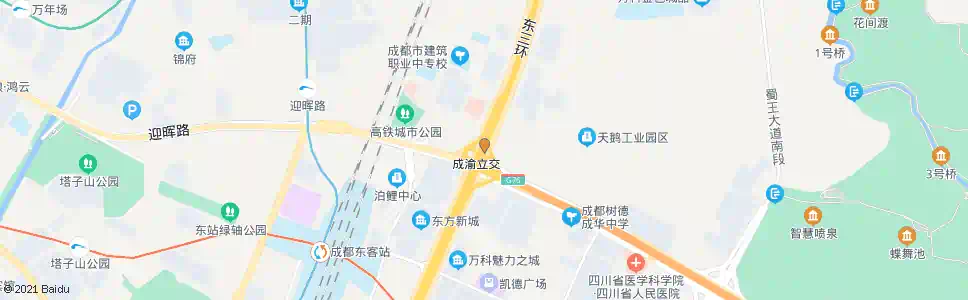 成都三环成渝立交南外侧_公交站地图_成都公交_妙搜公交查询2024