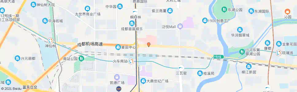 成都火车南站东路西_公交站地图_成都公交_妙搜公交查询2024