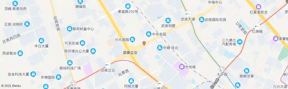 成都三环路武侯立交桥东_公交站地图_成都公交_妙搜公交查询2024