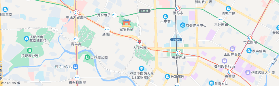 成都人民公园站_公交站地图_成都公交_妙搜公交查询2024