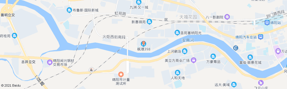 绵阳枫景398_公交站地图_绵阳公交_妙搜公交查询2024