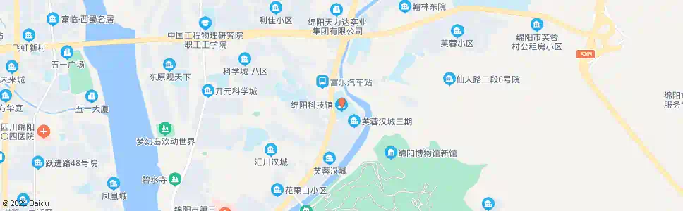 绵阳长虹科技馆_公交站地图_绵阳公交_妙搜公交查询2024