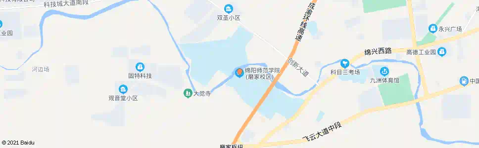 绵阳师范学院_公交站地图_绵阳公交_妙搜公交查询2024