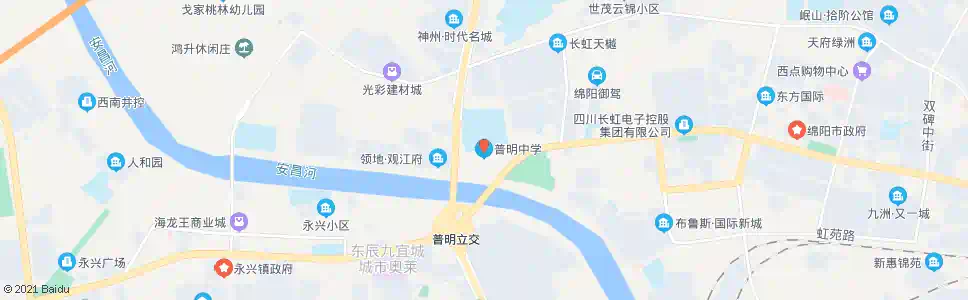 绵阳普明中学_公交站地图_绵阳公交_妙搜公交查询2024