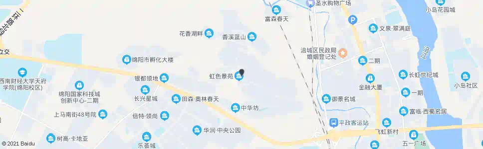 绵阳虹色景苑_公交站地图_绵阳公交_妙搜公交查询2024