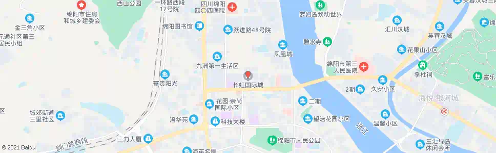 绵阳长虹国际城西站_公交站地图_绵阳公交_妙搜公交查询2024