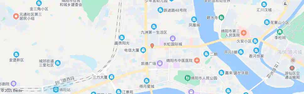 绵阳长虹国际城南站_公交站地图_绵阳公交_妙搜公交查询2024