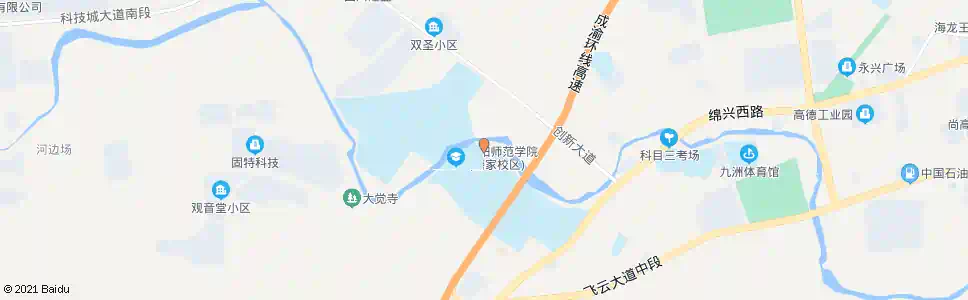 绵阳师范学院南校区_公交站地图_绵阳公交_妙搜公交查询2024