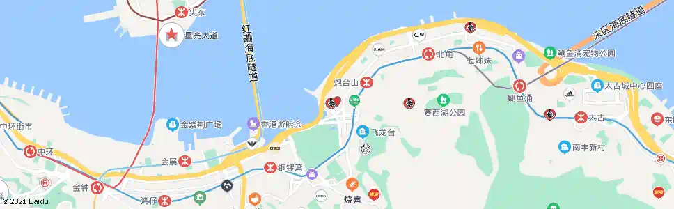 香港銅鑼灣(威非路道)_巴士站地圖_香港巴士_妙搜巴士搜尋2024