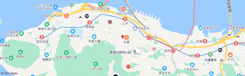 香港堅道_巴士站地圖_香港巴士_妙搜巴士搜尋2024